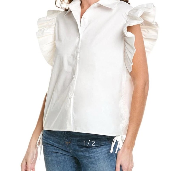 POL White Ruffle Sleeve Blouse - Picture 2 of 3